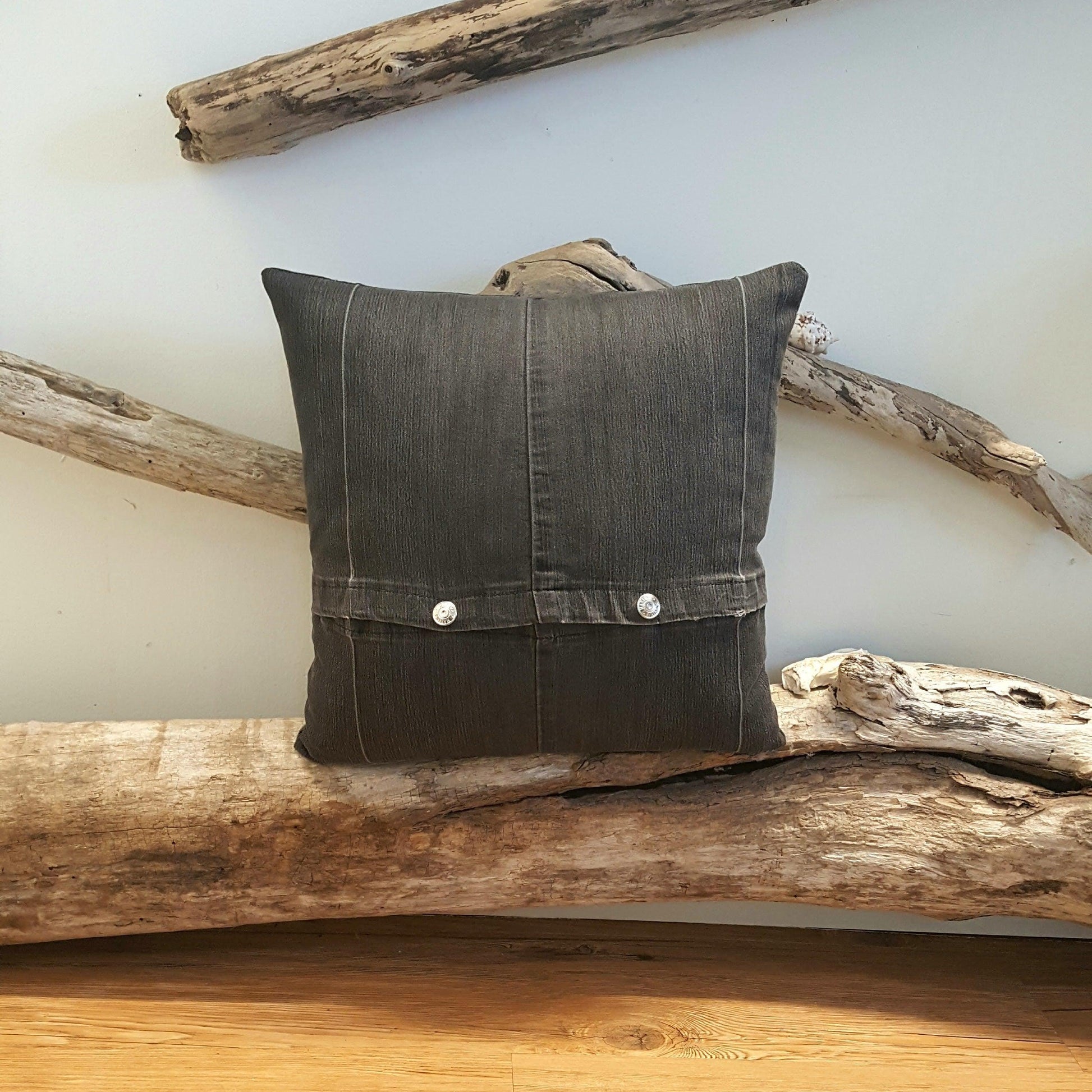 Denim Snap Pillow-Linens-in2ition mercantile