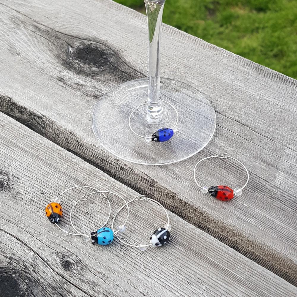 Ladybug Glass Charms