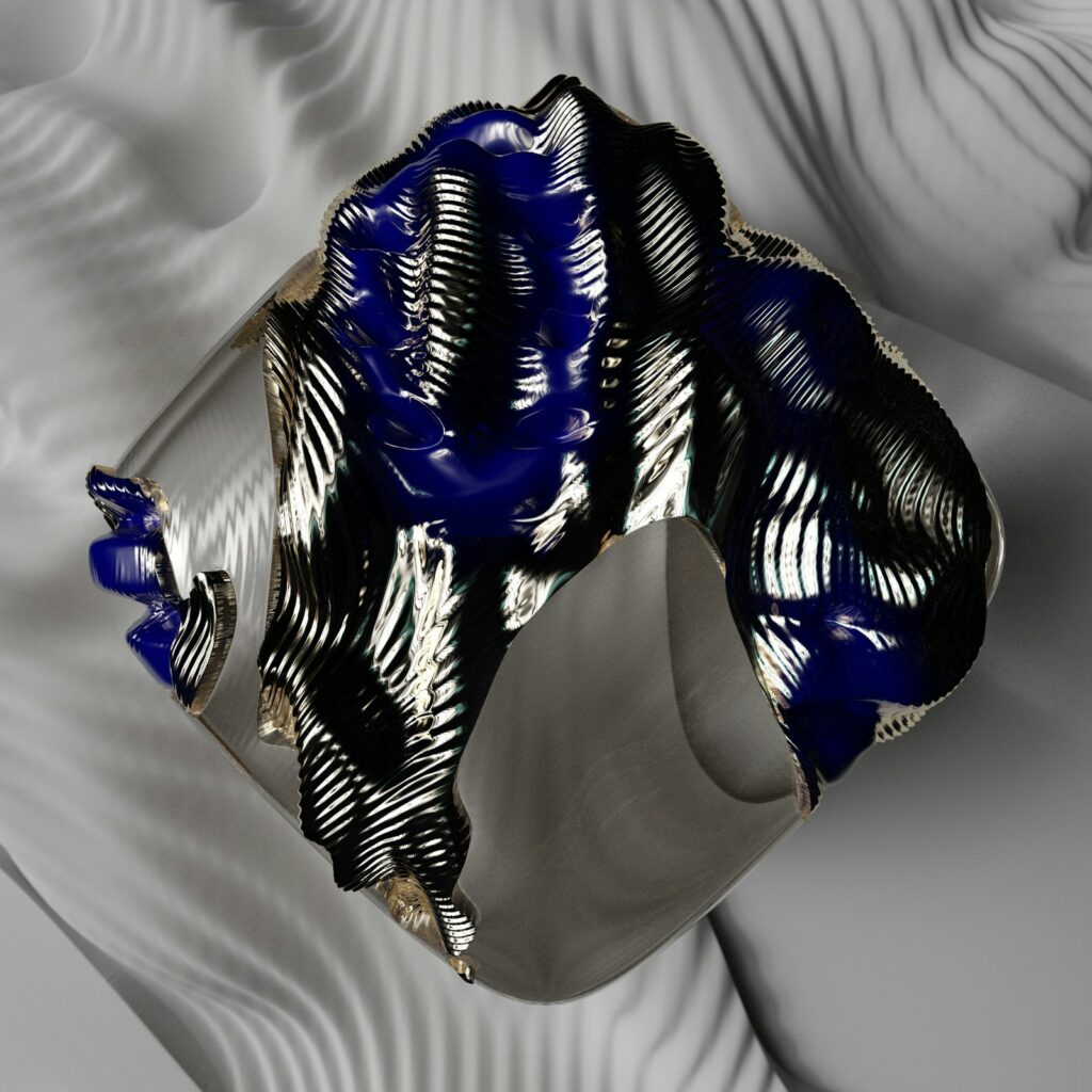 Abstract Silver Cuff