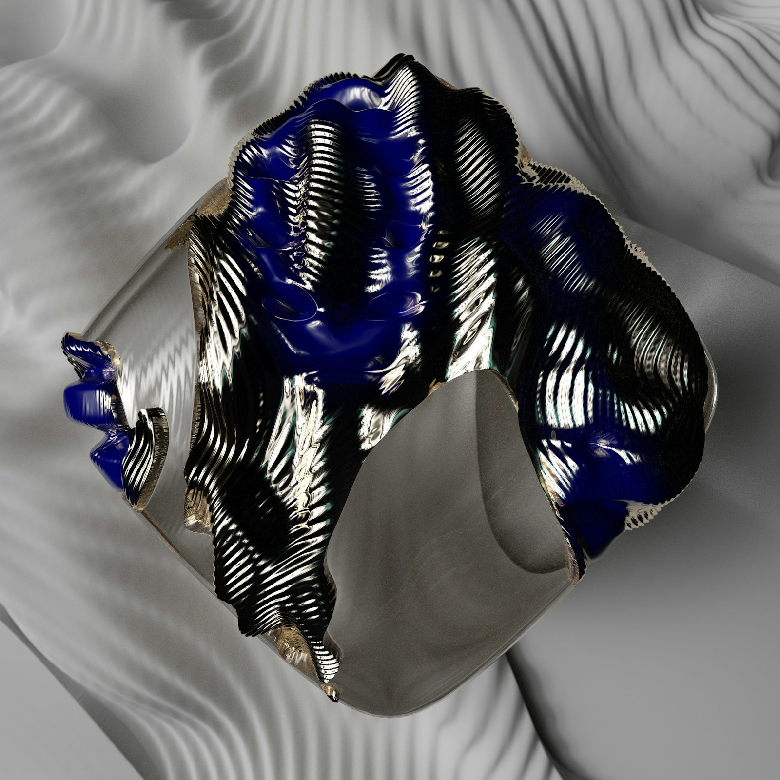 Abstract Silver Cuff