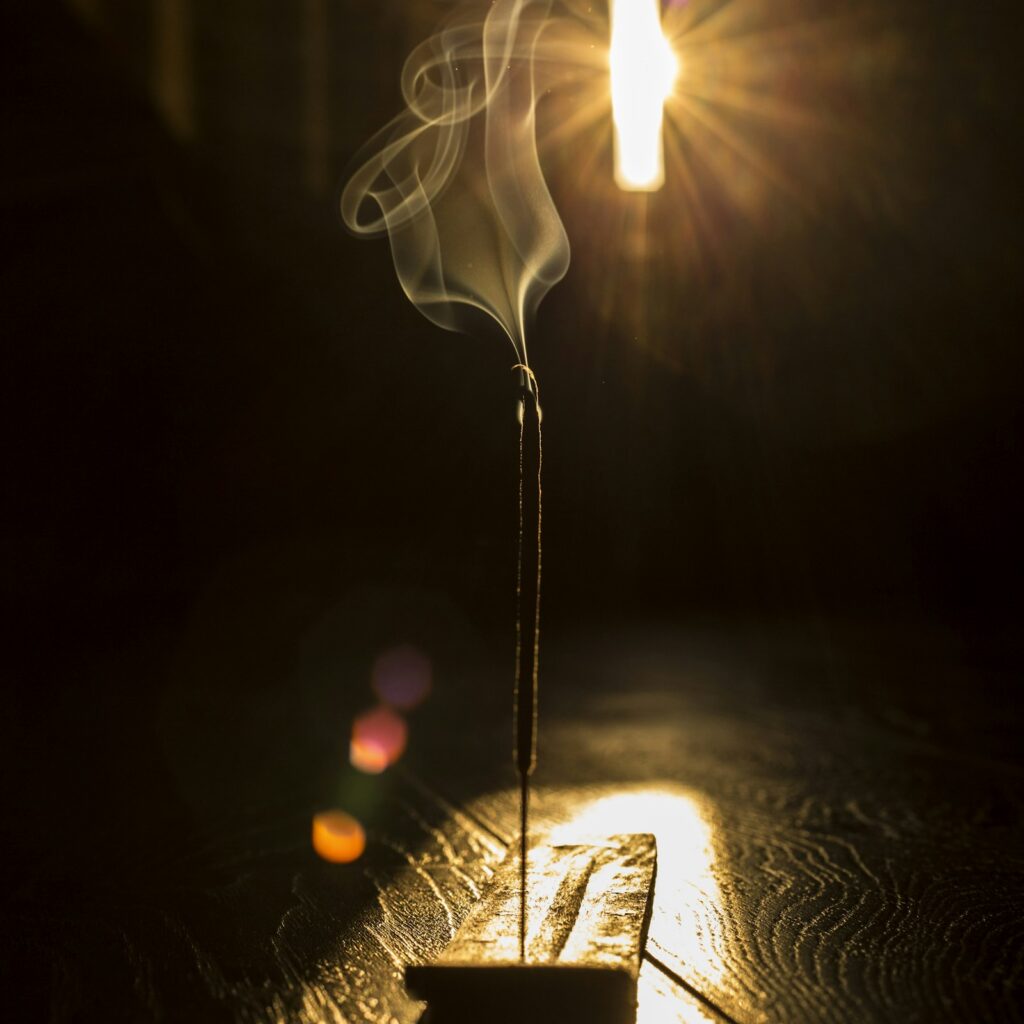 Striped Wood Incense Holder